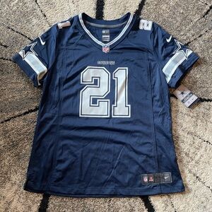 NFL Dallas Cowboys Navy and Silver Women's Jersey